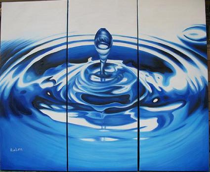 Dafen Oil Painting on canvas blue drop -set330